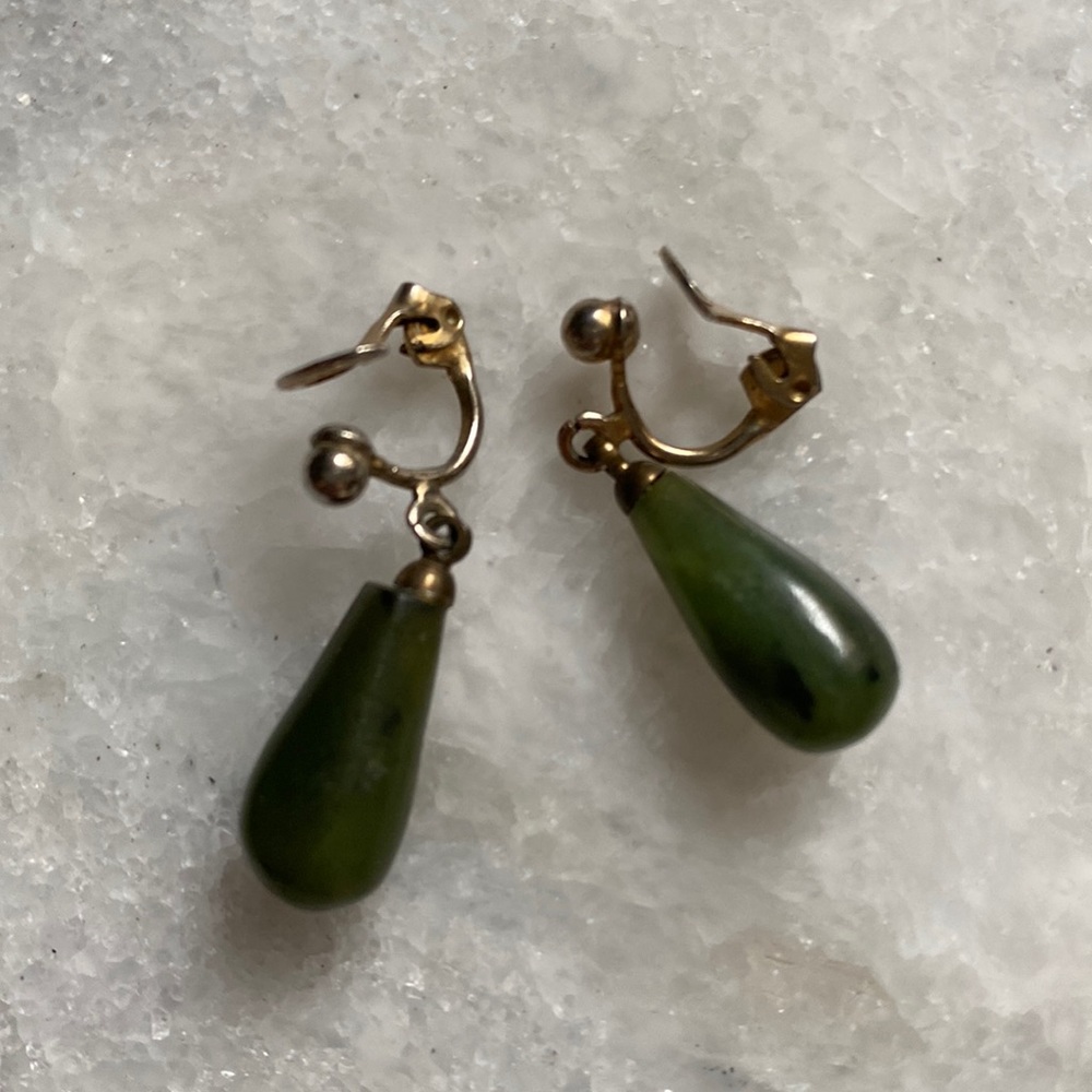 Vintage jade earrings